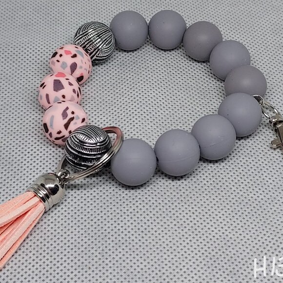 Set of 3 Silicone Keychains with Tassels - Picture 3 of 3